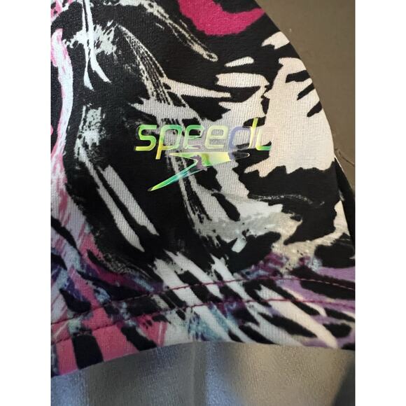 Speedo Women's 10 Swimsuit One Piece Moderate Cut Festival Fuchsia Animal Swirl - Picture 14 of 14